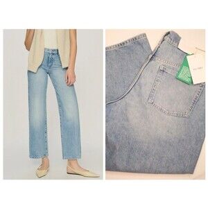 DL 1961 Women Sz 32 Drue Straight Lowrise Vtg 27" Cropped Lt. Wash Denim Jeans